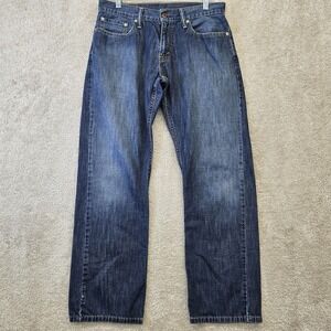 Levi's 514 Jeans Mens 32x30 Dark Wash Blue Denim Straight Leg Regular Fit